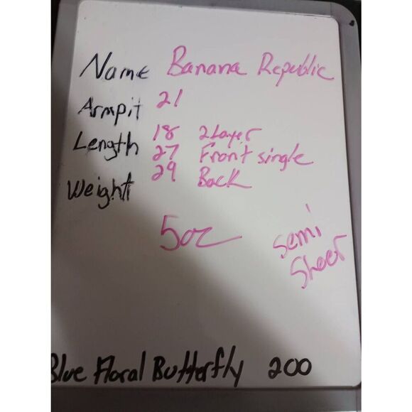 Banana Republic Shirt Ladies Large Petite Semi‎ Sheer Button Front - Picture 8 of 8